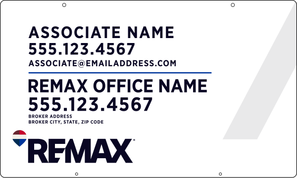 Associate Name w Broker Address Hanging Sign Panel, 18h x 30w, Steel